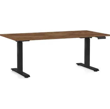 Psací stůl Výškově nastavitelný stůl OfficeTech D, 160 x 80 cm, černá podnož, dub silverjack