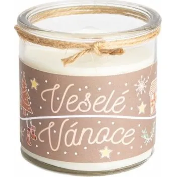 Svíčka Přírodní svíčka Veselé vánoce - Medový perníček 250ml Aromka