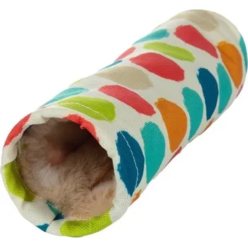 Tunel pro hlodavce FLAMINGO Fizi Mix s barevnými tečkami 25x6x6cm