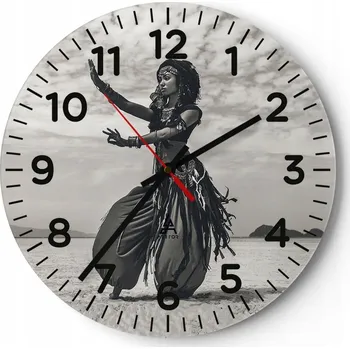 Hodiny Kuchyňské nástěnné hodiny 30x30 Tanečnice Moderní skleněné hodiny do obýváku Tiché