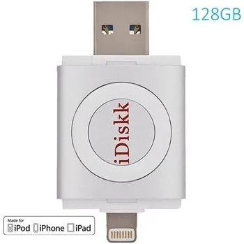 iDiskk ID128S Flash disk 128 GB 2v1 IDISKK pro Apple iPhone/MacBook a další - Lightning/USB – Silver