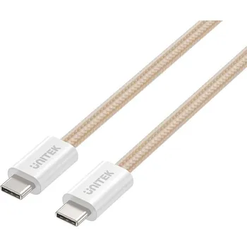 Kabel do PC Unitek USB C PD 100W béžový 1m magneticky zatahovací kabel
