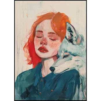 Plakát Jen tak z lásky Plakát Dívka s vlkem Rozměr plakátu: A4 (21 x 29,7 cm)