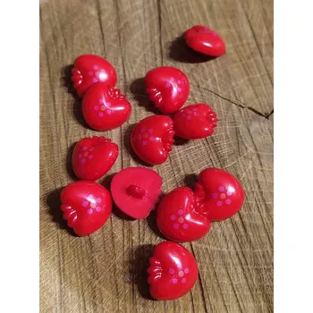 Knoflík Knoflík dětský plastový s krčkem jahoda