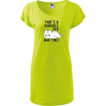 DOBRÝ TRIKO Dámské tričko/šaty What time Velikost: S, Barva: Limetková