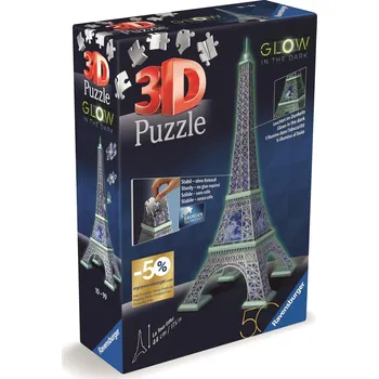 3D puzzle Ravensburger 3D puzzle svítící Eiffelova věž 11591