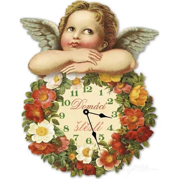 Hodiny Nástěnné vyřezané hodiny - Domácí štěstí v letním světle