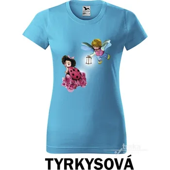 Dámské tričko Tričko dámské, Brouček a beruška Barva: Tyrkysová, Velikost: M