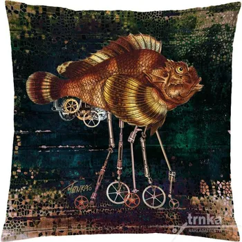 Povlak na dekorativní polštářek Steampunk povlak na polštář 40 x 40 cm - Kráčející ryba