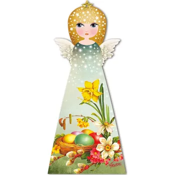Velikonoční dekorace Dřevěný anděl, Velikonoční nadílka Velikost: menší 11,5 x 26 cm