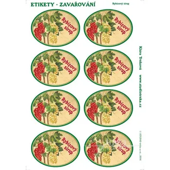 Samolepící dekorace Samolepky na zavařeniny - Rybízový sirup