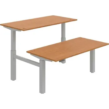 Kancelářský vozík HOBIS párový výškově stavitelný stůl 160 cm, paměť.ovlad. - MOTION DUAL MSD 2M 1600, olše + doprava zdarma