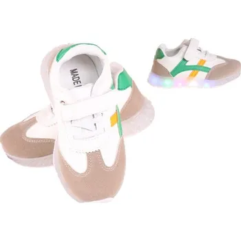 Dívčí tenisky Dětské tenisky svítící se špičkou žlutozelené var.1