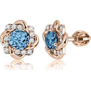 Náušnice Couple, Působivé náušnice Fiore, růžové zlato se zirkony, Šroubek, 585-66-3-0292.4C00.0.00.103.05