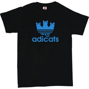 Žertovný předmět Adicats - pánské tričko s potiskem XXL černá - black Modrá - 403