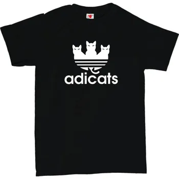 Žertovný předmět Adicats - pánské tričko s potiskem S černá - black Bílá - 401