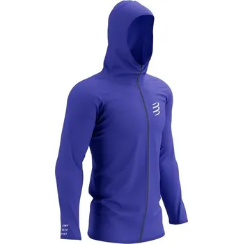 Běžecké oblečení Běžecká mikina Compressport 3D Thermo Seamless Hoodie Zip - Dazz Blue Velikost textilu: L