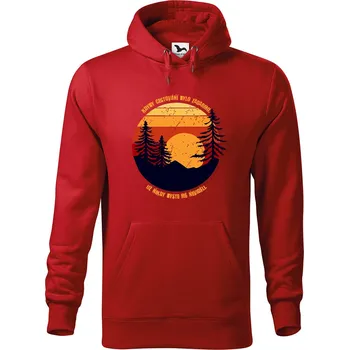 Pánská mikina DOBRÝ TRIKO Pánská mikina s potiskem Cestování Velikost pánské mikiny: 4XL, Barva: Červená