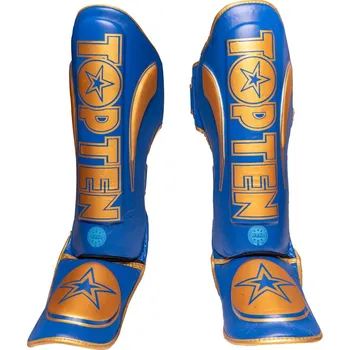 Chránič holeně pro bojový sport Chrániče holení Top Ten SuperLight WAKO - modrá, 32194-620 S