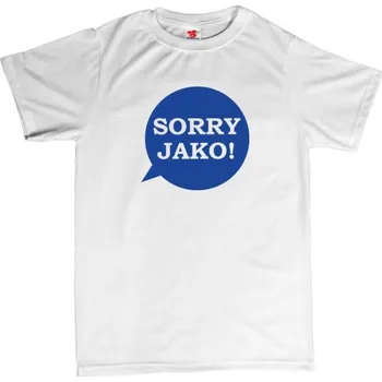 Žertovný předmět Sorry jako - pánské tričko s potiskem XL bílá - white Modrá navy - 406