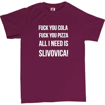 Žertovný předmět All I need is slivovica - pánské tričko s potiskem XXL červená - red Černá - 402