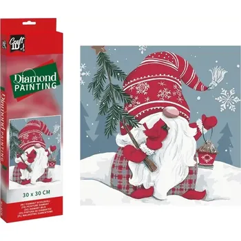 Diamantové malování CRAFT ID Diamantové malování Vánoční skřítek 30x30cm