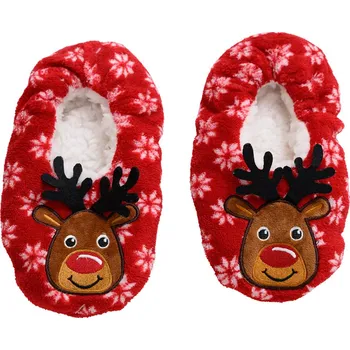 Dívčí pantofle Dětské papuče CHRISTMAS KIDS, červené - různé velikosti Velikost: 23 - 26