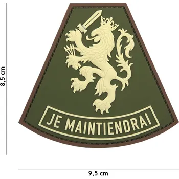 Nášivka Gumová nášivka 101 Inc znak Je maintiendrai - olivová