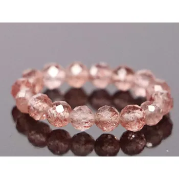 Prsten Magieprirody.cz Prsten Křemen jahodový - 4 mm fazetované kuličky #68 - z přírodních kamenů