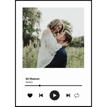 Plakát Jen tak z lásky Plakát Vaše písnička s fotkou Rozměr plakátu: 30 x 40 cm, Barevná varianta: Bílá, Kód k přehrání hudby: Bez kódu