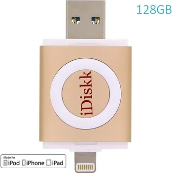 iDiskk ID128G Flash disk 128 GB 2v1 IDISKK pro Apple iPhone/MacBook a další - Lightning/USB – Gold