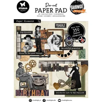 Studio Light Blok s papírovými výseky Studio Light "Grunge", A5, 20 l. - Retro fotografie