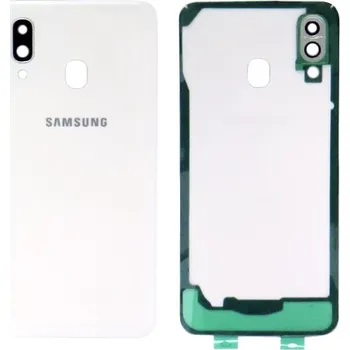 Telefonní příslušenství Samsung Galaxy A40 zadní kryt bíly + sklíčko kamery