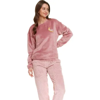 Dámské pyžamo Růžové dámské pyžamo s výšivkou měsíce Doctor Nap Velikost: 2XL