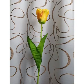 umělá květina Tulipán roztřepený 1 květ 53 cm žlutý