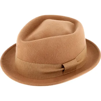 Klobouk Fiebig - Headwear since 1903 Trilby klobouk vlněný Fiebig - béžový s béžovou stuhou - Diamond Woolfelt Velikost: 55 cm (S)