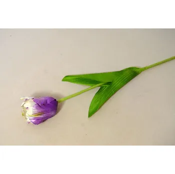 umělá květina Tulipán roztřepený 1 květ 53 cm fialový