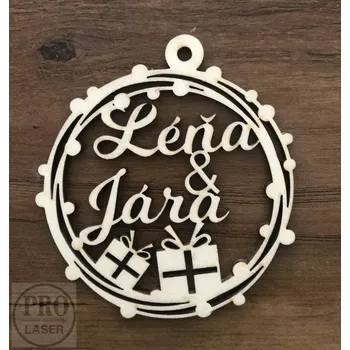 Vánoční ozdoba Dřevěná vánoční ozdoba se jménem 7