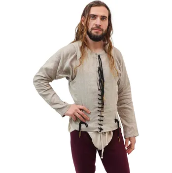 Mythrojan Lněný pourpoint bez rukávů – Přírodní (Natural)