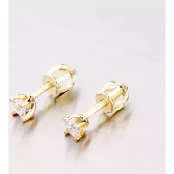 Náušnice Dámské náušnice žluté zlato 585 zirkon 42-31041