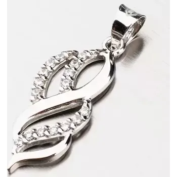 Přívěsek Dámský přívěsek bílé zlato 585 zirkon 43-21088