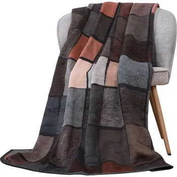 deka SCANquilt pléd VELURO mozaika hnědorezavá střední 150 x 200 cm