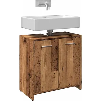 Koupelnový nábytek Koupelnová skříňka pod umyvadlo staré dřeva 60x33x60cm kompozit Hnědá 856039