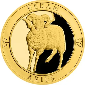 Zlatý dukát Znamení zvěrokruhu s věnováním - Beran proof