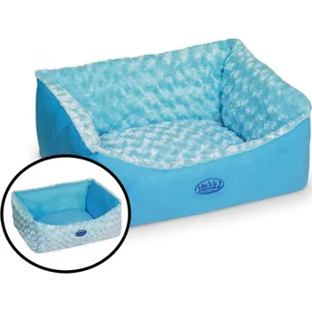 Pelíšek pro psa Nobby Arusha oboustranný modrý pelíšek 60x48x19cm