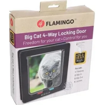 Dvířka pro psa Flamingo Dvířka pro velké kočky se čtyřmi způsoby zamykání černá