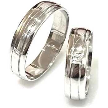 Prsten Ráj snubních prstenů | Luxusní diamantové snubní prsteny z bílého zlata - skladem - 4594