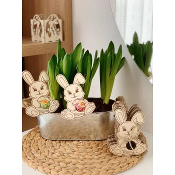 Velikonoční dekorace BRIMOON Zajíček pro lízátko dřevěný zápich