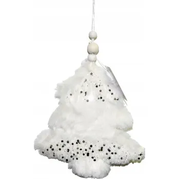 Vánoční dekorace VÁNOČNÍ OZDOBA BÍLÝ STROMEČEK 23CM DÁREK DEKORACE