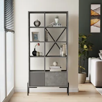 Knihovna Knihovna Houseland Tara beton/kámen